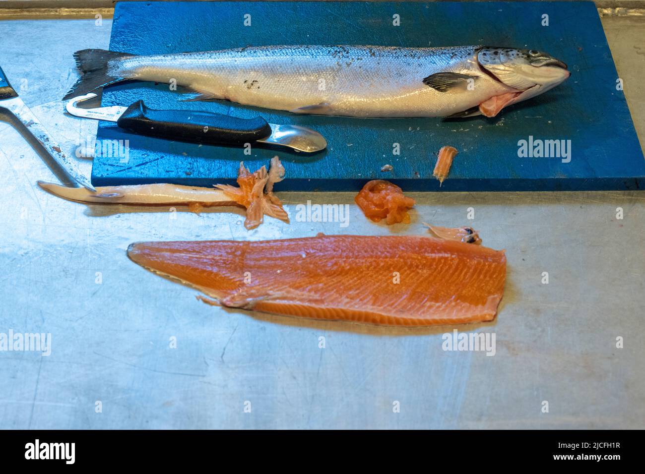 Filetto di salmone. Foto Stock