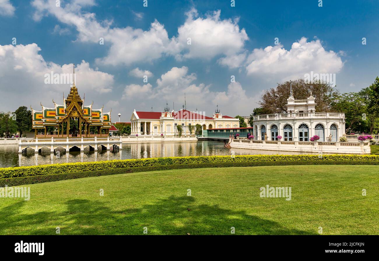 Bang Pa-in, Palazzo d'Estate della famiglia reale, Fiume Chao Phraya, Provincia di Phra Nakhon si Ayutthaya, Tailandia Foto Stock