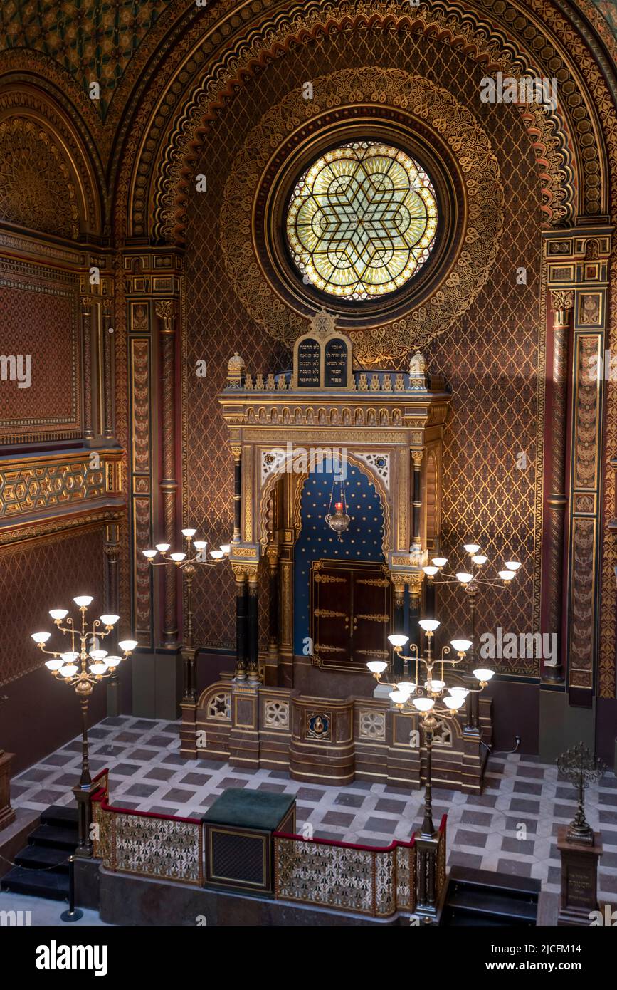 Sinagoga spagnola, Museo Ebraico, Josefstadt, Praga, Repubblica Ceca Foto Stock