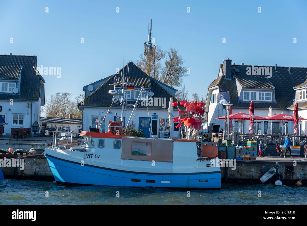 Barche da pesca, Vitte, Hiddensee Island, Meclemburgo-Pomerania occidentale, Germania Foto Stock