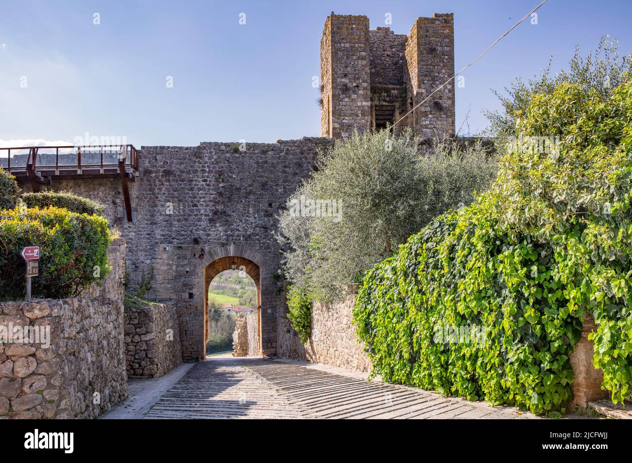 Toscana, centro storico, Monteriggione Foto Stock