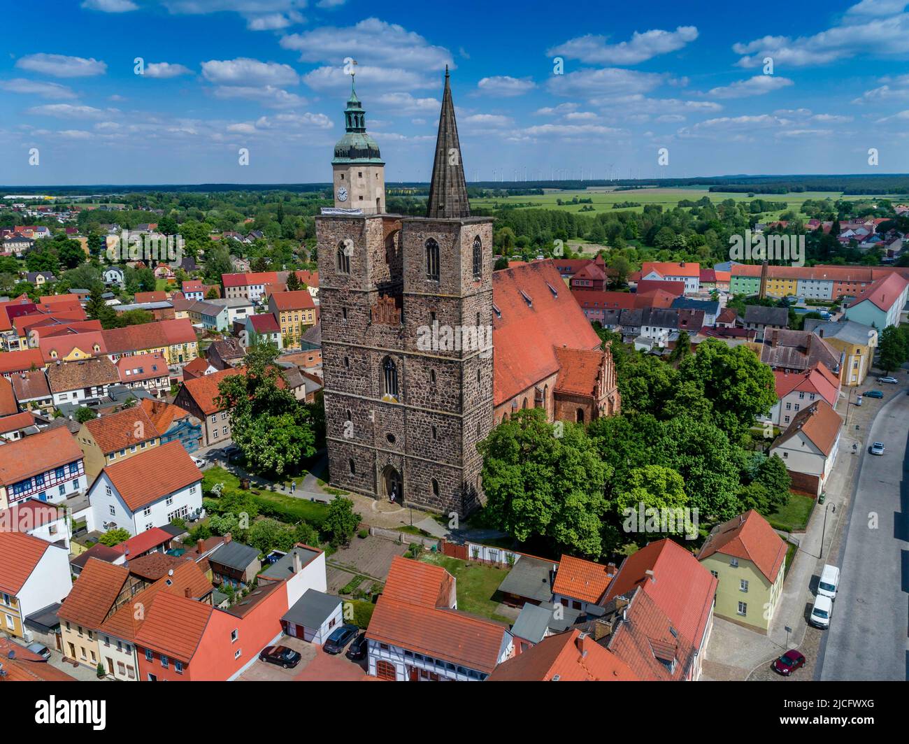 Jüterbog Nikolaikirche: Jüterbog era una volta la capitale medievale di Fläming. Nel Medioevo, questa era una scena importante della riforma, come impulso per le tesi di Lutero contro il commercio di indulgenza da parte del monaco dominicano Johann te Foto Stock