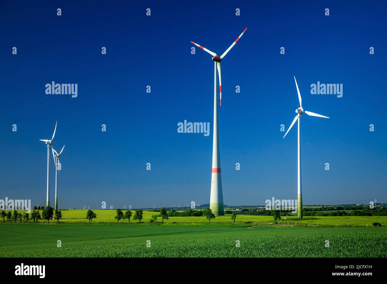 L'energia eolica in Sassonia fa salire la parte posteriore Foto Stock