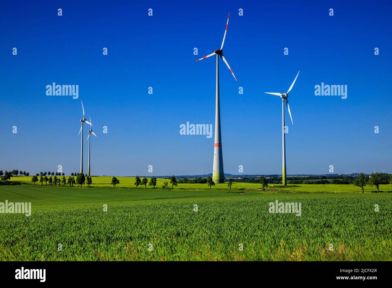 L'energia eolica in Sassonia fa salire la parte posteriore Foto Stock
