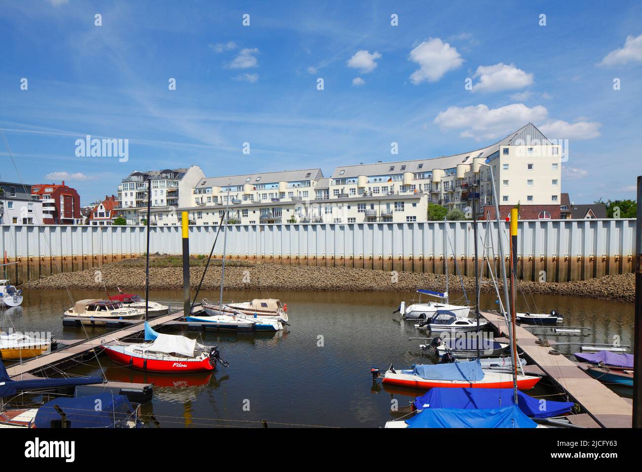 Marina, edificio residenziale a Brema-Blumenthal, Brema, Germania, Europa Foto Stock