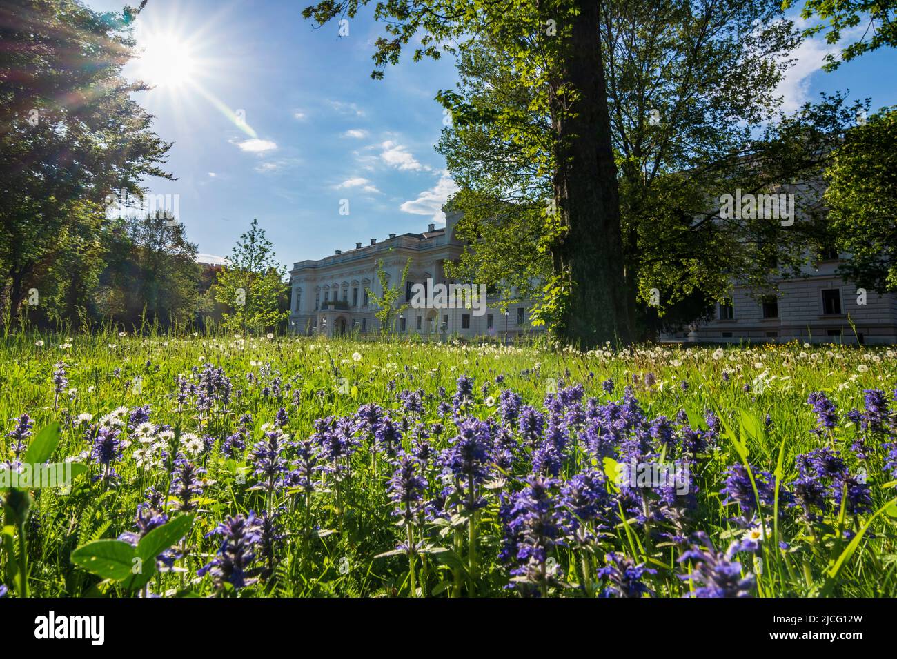 Vienna, Park Liechtenstein, Garden Palace per la vedova del principe di Heinrich von Ferstel nel 09. Distretto Alsergrund, Vienna, Austria Foto Stock