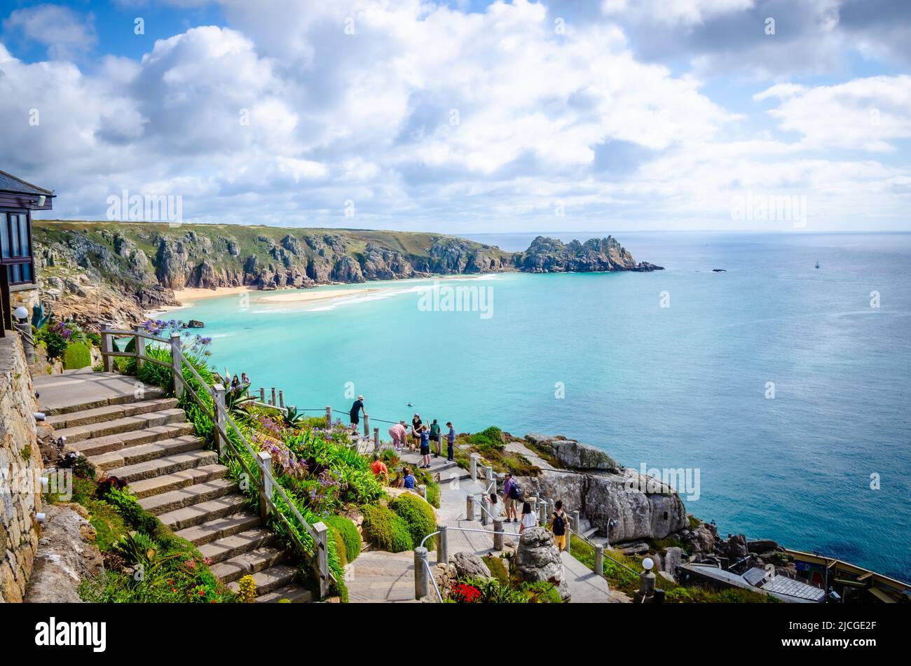 Una fantastica destinazione turistica al Minack Theater, Porthcurno, Regno Unito Foto Stock