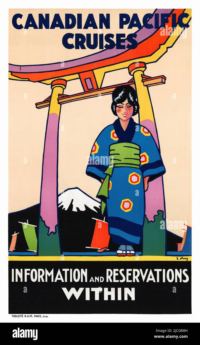 Crociere canadesi del Pacifico. Informazioni e prenotazioni entro da E. Erny (date sconosciute). Pubblicato nel 1929 in Canada. Foto Stock