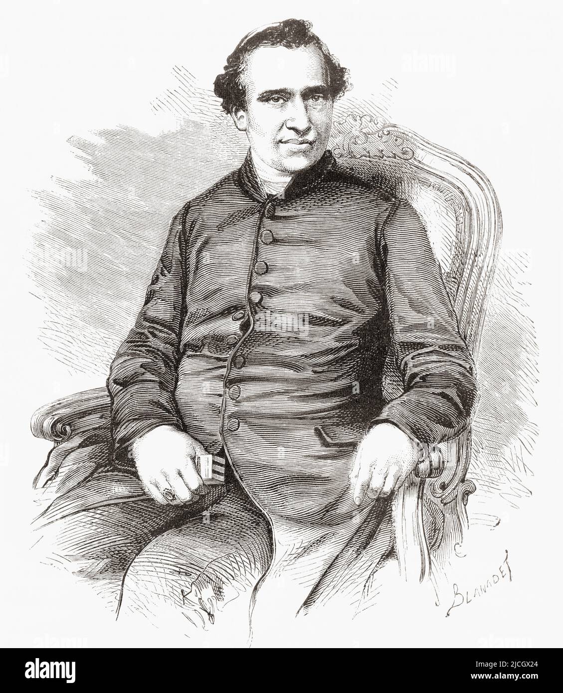 Giacomo Antonelli, 1806 – 1876. cardinale Diacono Italiano. Da l'Univers Illustre, pubblicato Parigi, 1859 Foto Stock