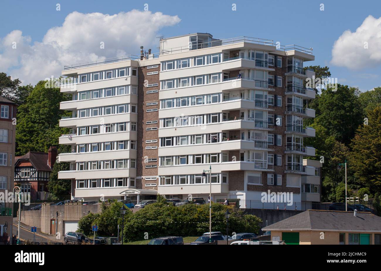 Seabank Flats Appartamento blocco Penarth South Wales Foto Stock