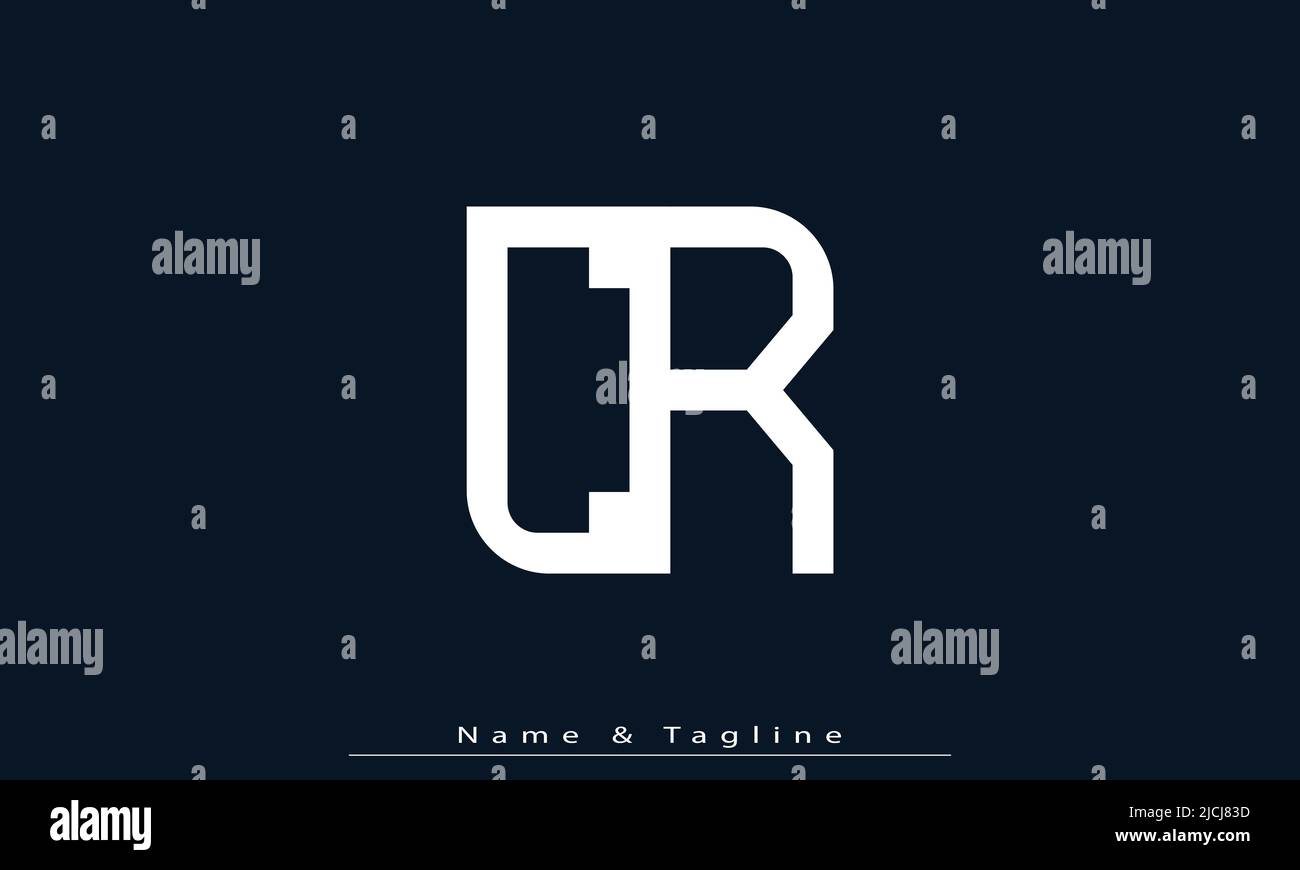 Lettere alfabetiche iniziali logo monogramma CR , RC Illustrazione Vettoriale