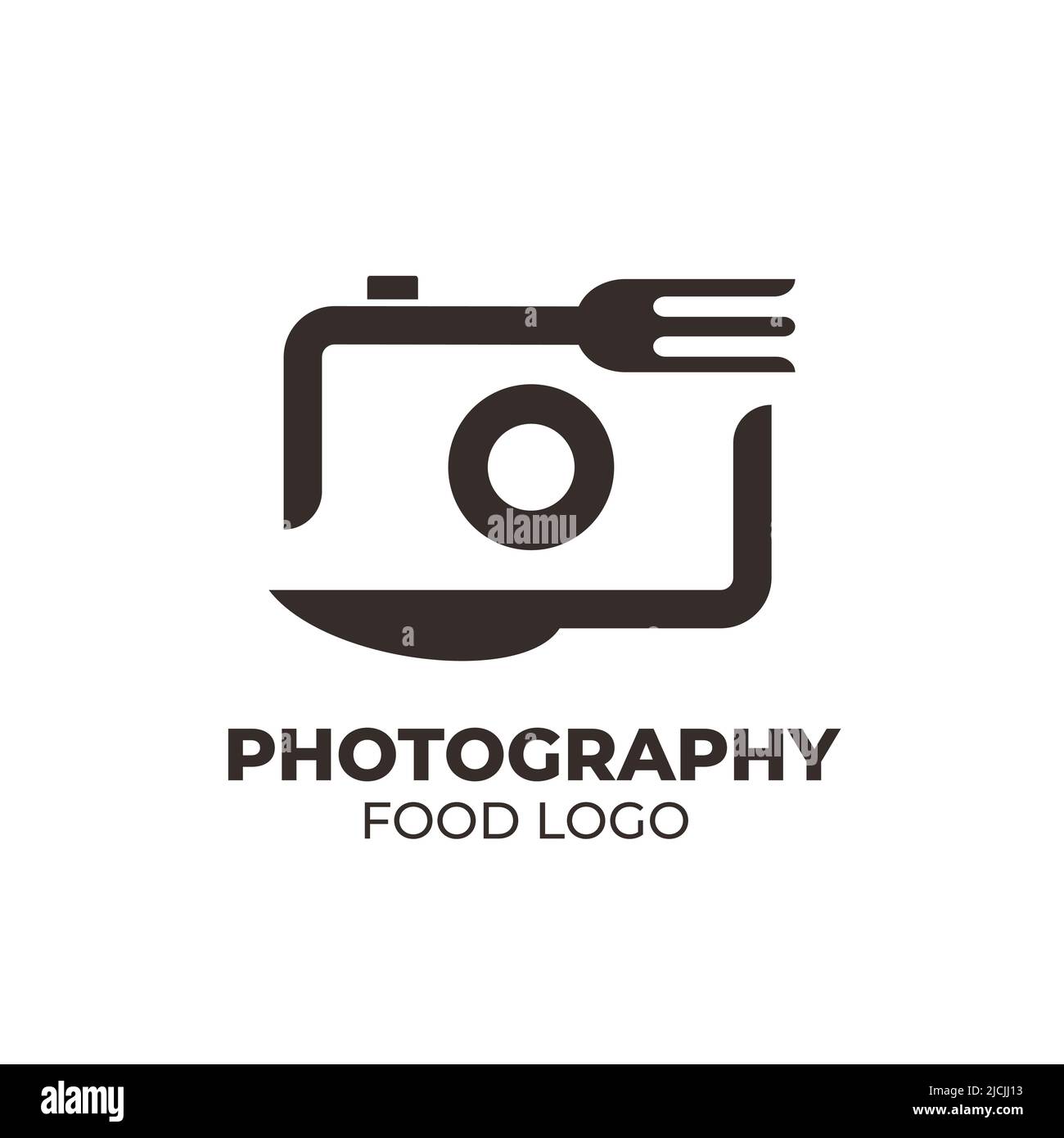 Food Knife Fork Logo Design Inspiration fotocamera Fotografia modelli, simboli vettoriali Illustrazione Vettoriale