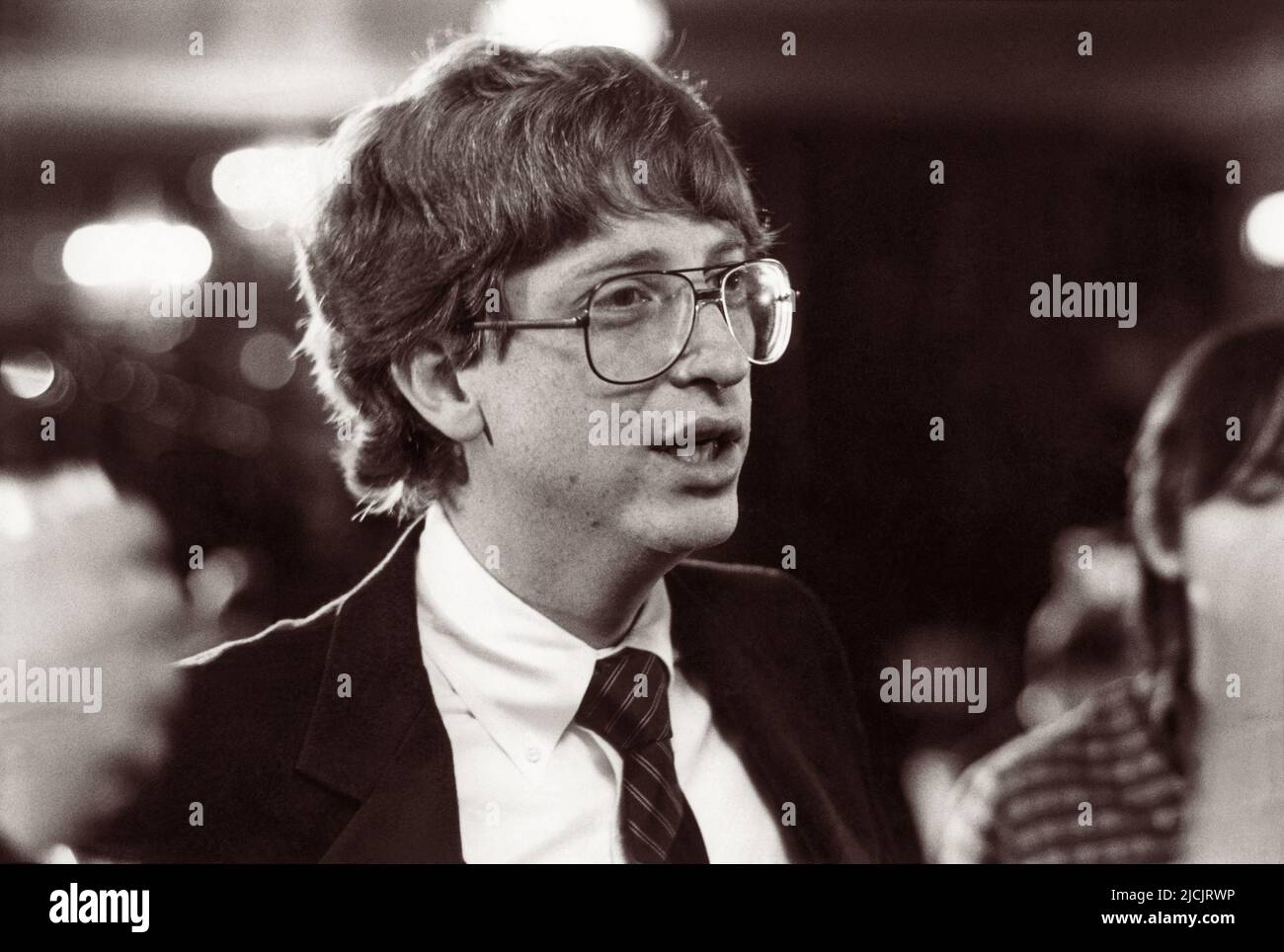 Young Bill Gates, sviluppatore di software, presidente e CEO di Microsoft, nel 1980s. Foto Stock