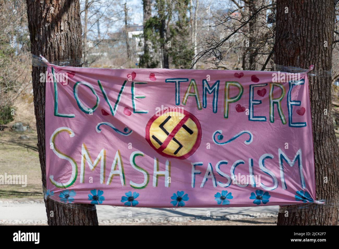 Nessun nazista per le strade di Tampere Foto Stock