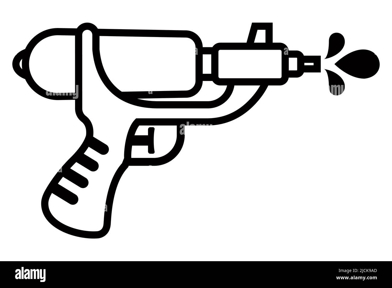 pistola d'acqua per bambini con icona nera. illustrazione vettoriale piatta. Illustrazione Vettoriale
