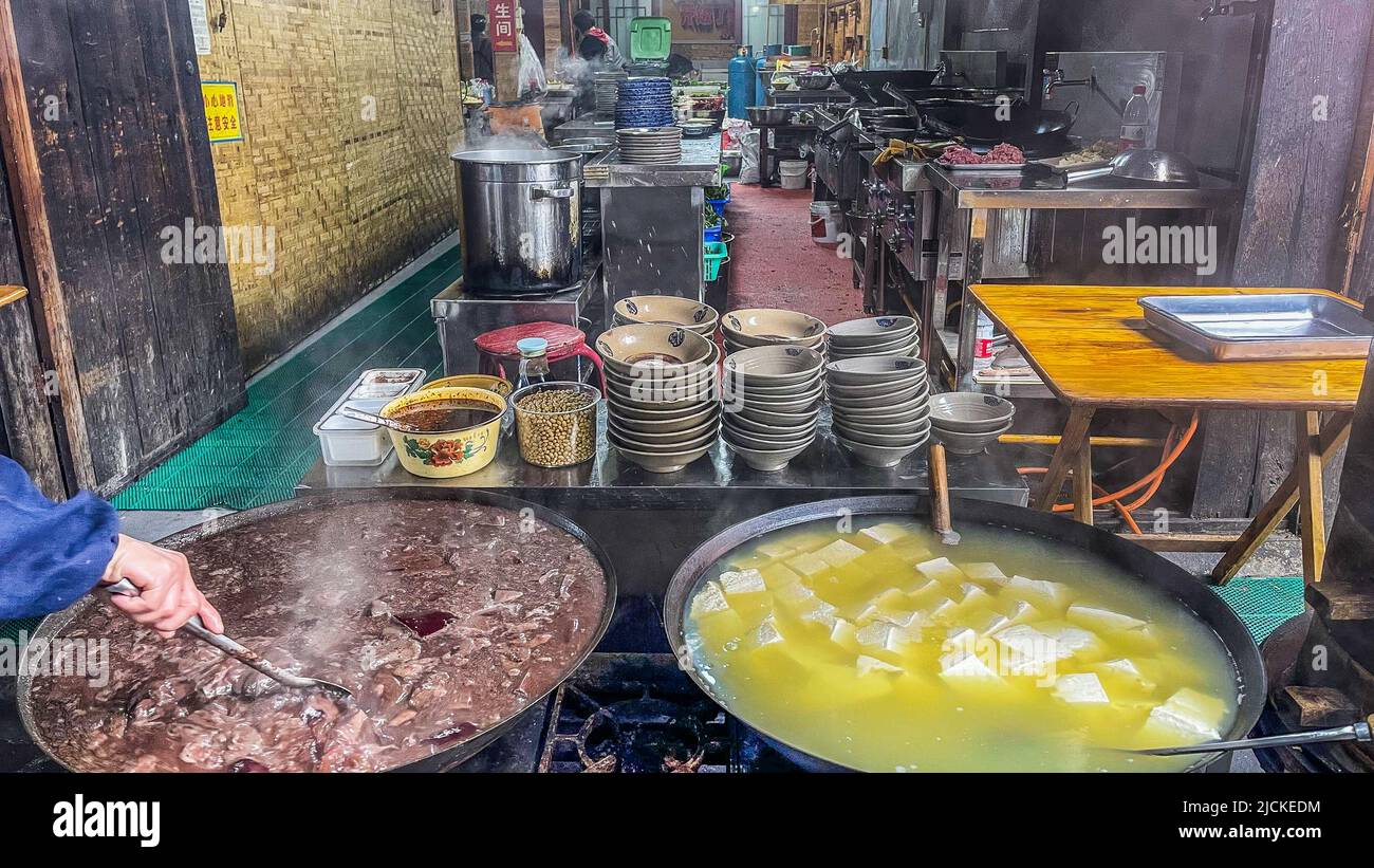 Yuan tong snack sanguinoso budino Foto Stock