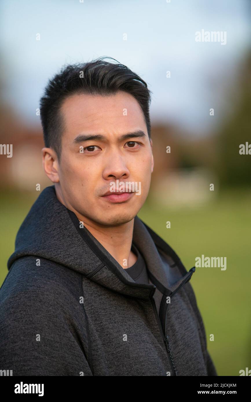 Jason Wong di Midsomer uccide gli omicidi dello Spaventapasseri Foto Stock