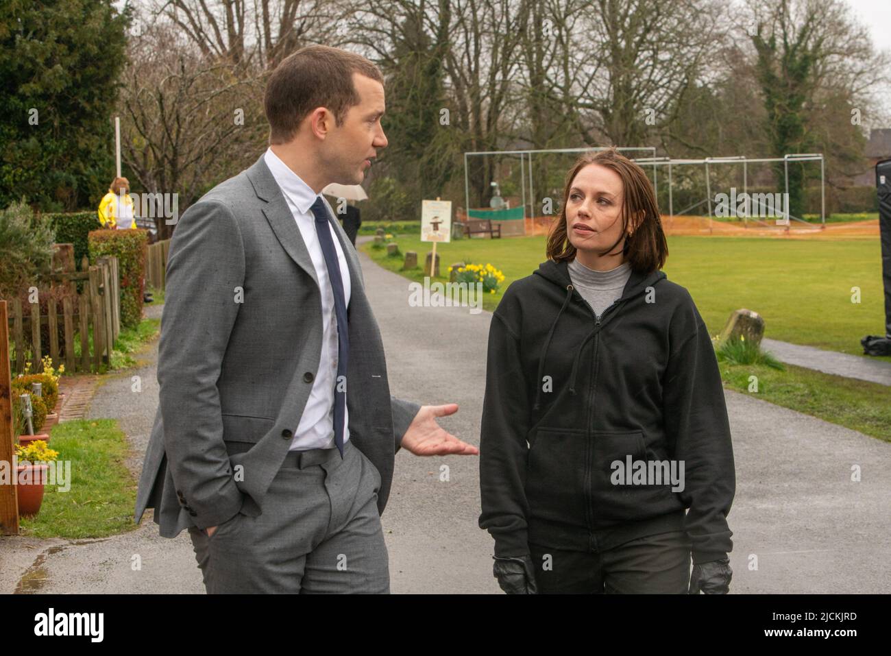 Jessica Ellerby (vera moglie del co-protagonista Nick Hendrix) in Midsomer Murders, "The Scarecrow Murders" Foto Stock