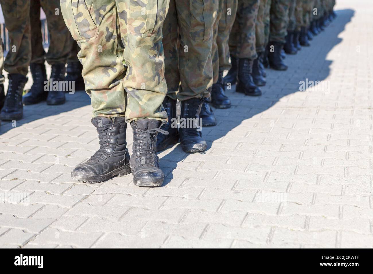 I soldati in piedi in una riga Foto Stock
