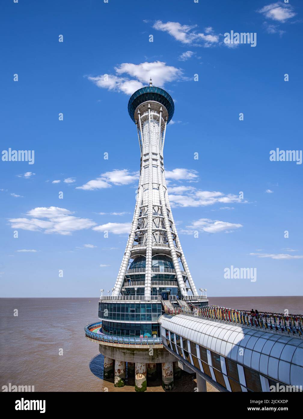 Ningbo cixi città hangzhou piattaforma ponte baia nel mare isola di chau Foto Stock