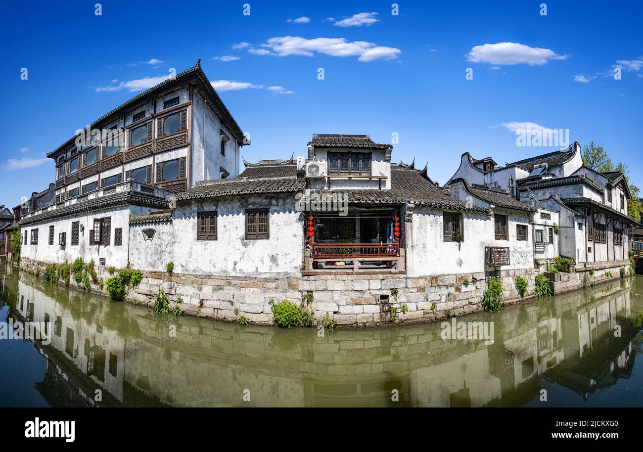 Nel quartiere jinshan di Shanghai Fengjing antica città Foto Stock