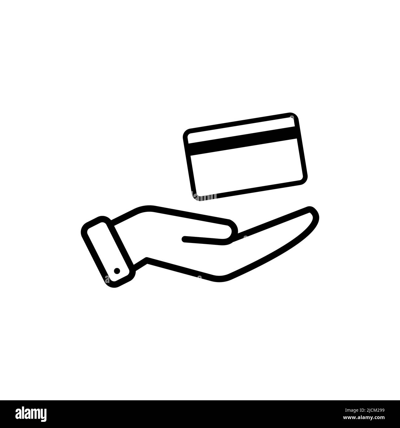 Icona nera della carta di credito, illustrazione concettuale, simbolo piatto vettoriale, simbolo glifo. Illustrazione Vettoriale