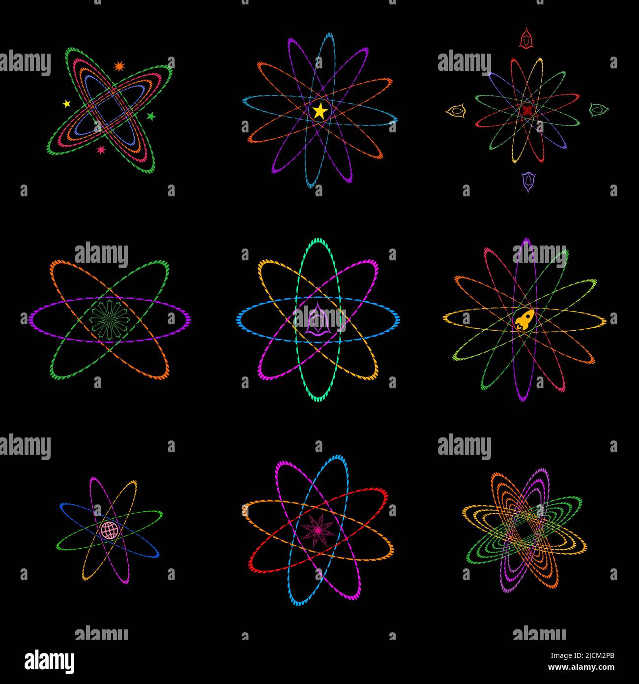 Collezione di scienza globale connessione futura incandescente astratto sfondo illustrazione vettoriale Illustrazione Vettoriale