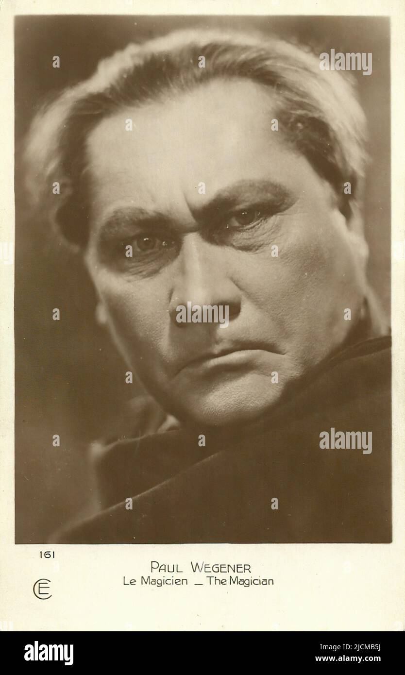 Ritratto di Paul Wegener nel Mago (1926) - Silent Hollywood era Foto Stock
