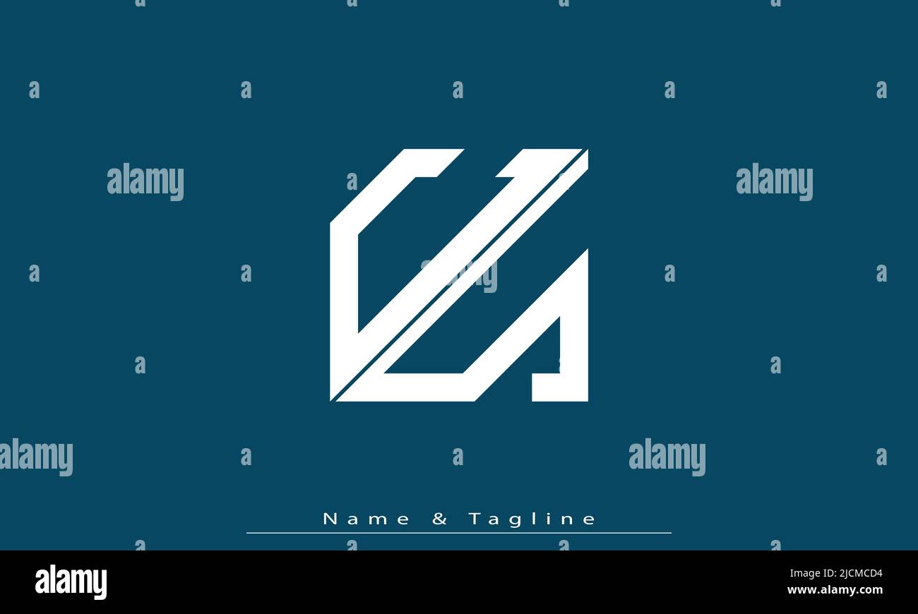 Lettere alfabetiche iniziali logo monogramma CS , SC Illustrazione Vettoriale