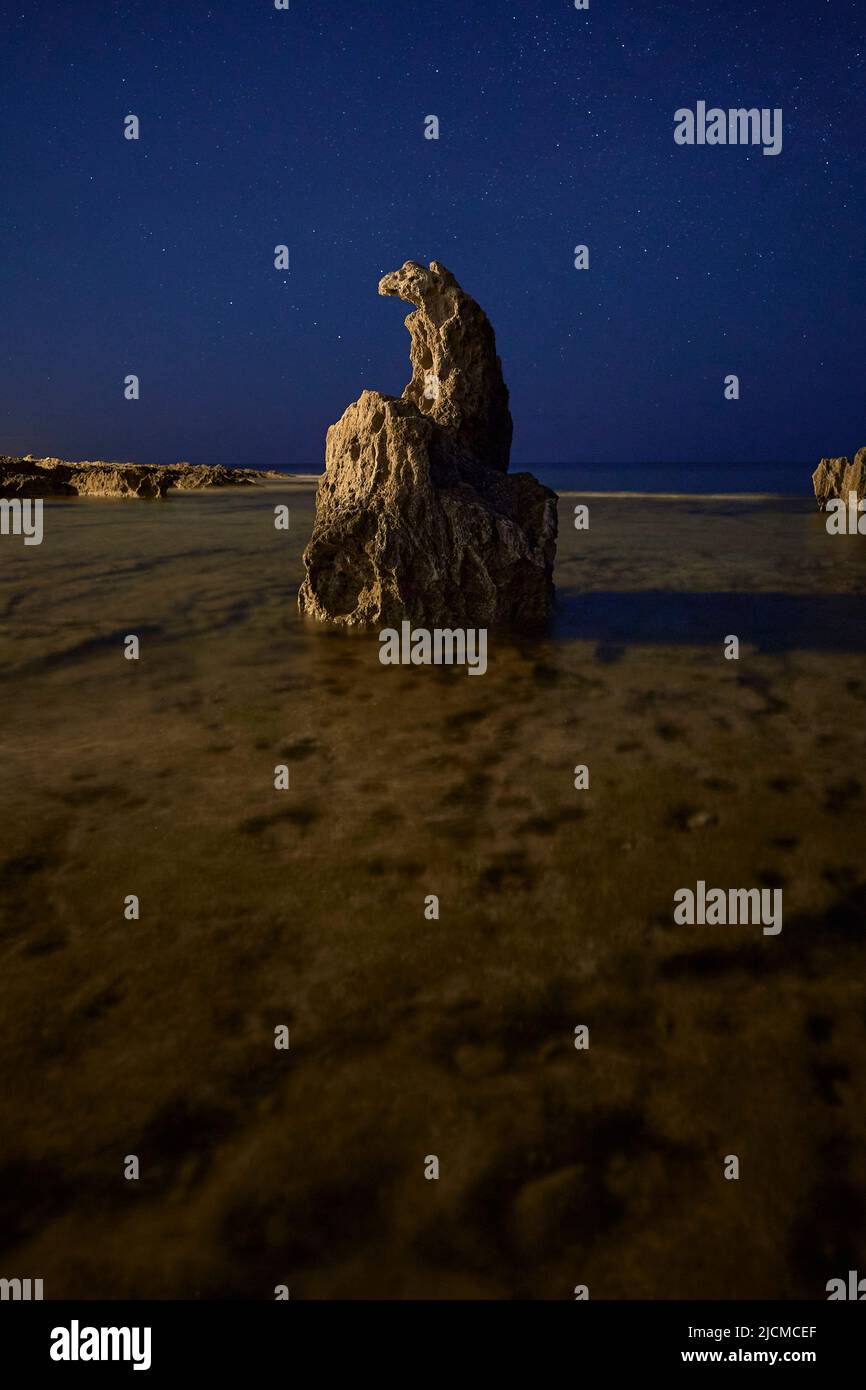Les Rotes Cove di notte (Denia - Alicante - Spagna) Foto Stock