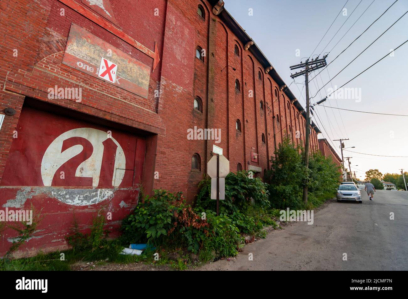 Lo storico centro pepperell in mattoni o l'ex edificio mulino La città di Biddeford Maine Foto Stock