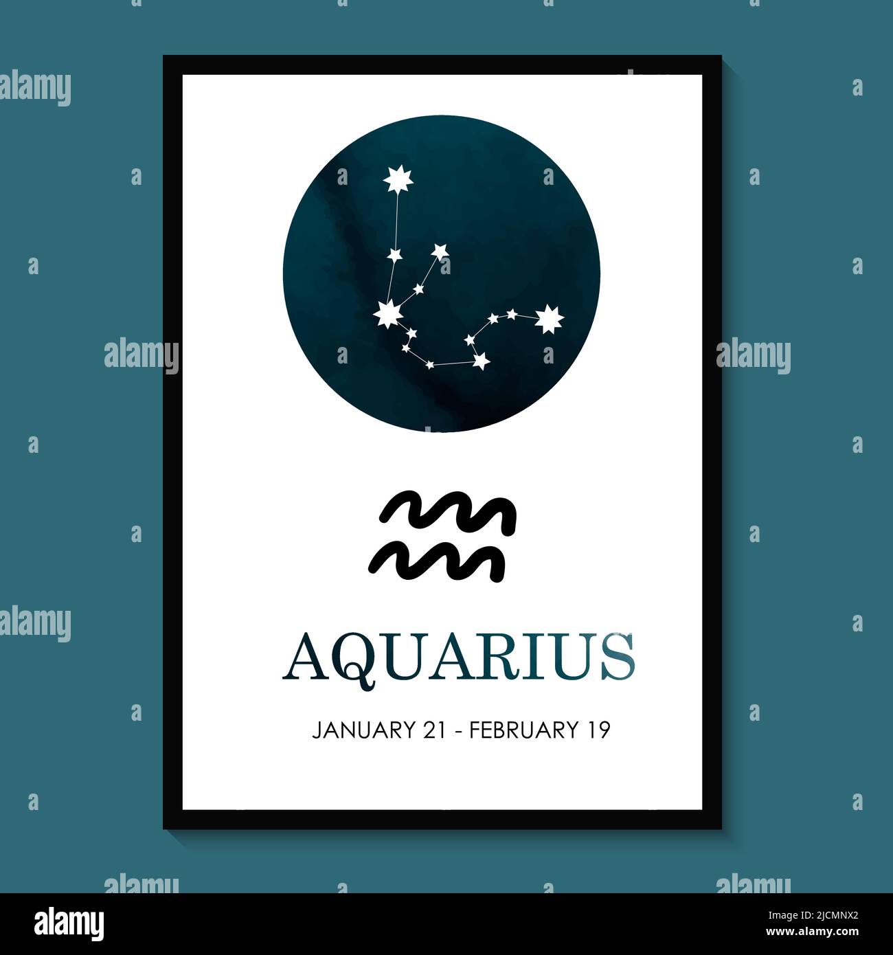 Aquarius Zodiac. Icona dello Zodiaco dell'Acquario. Illustrazione vettoriale di astrologia della costellazione dell'Acquario. Astrologia Illustrazione Illustrazione Vettoriale