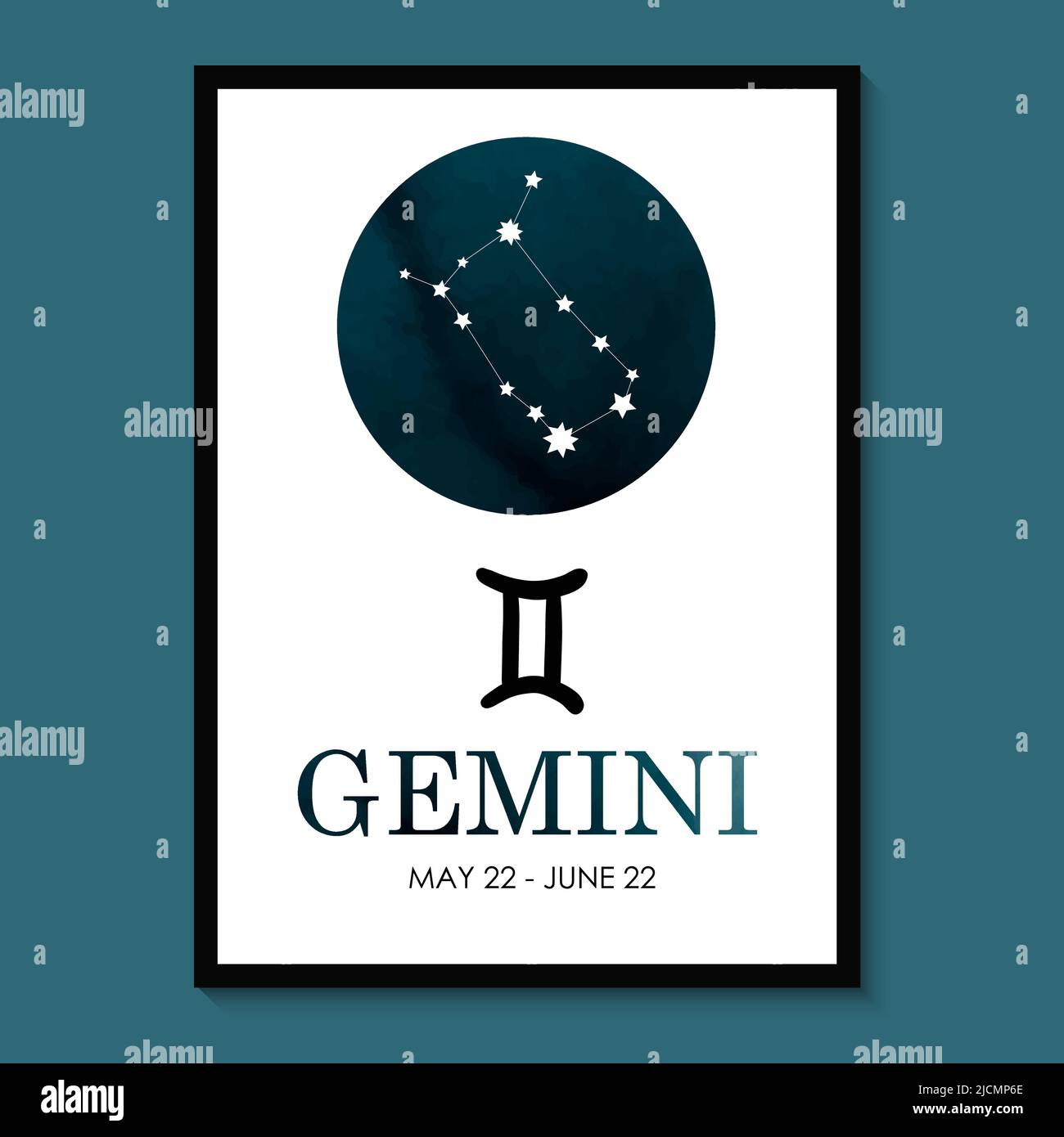 Gemini Zodiac. Icona Gemini Zodiac. Illustrazione vettoriale astrologia costellazione Gemini. Astrologia Illustrazione Illustrazione Vettoriale
