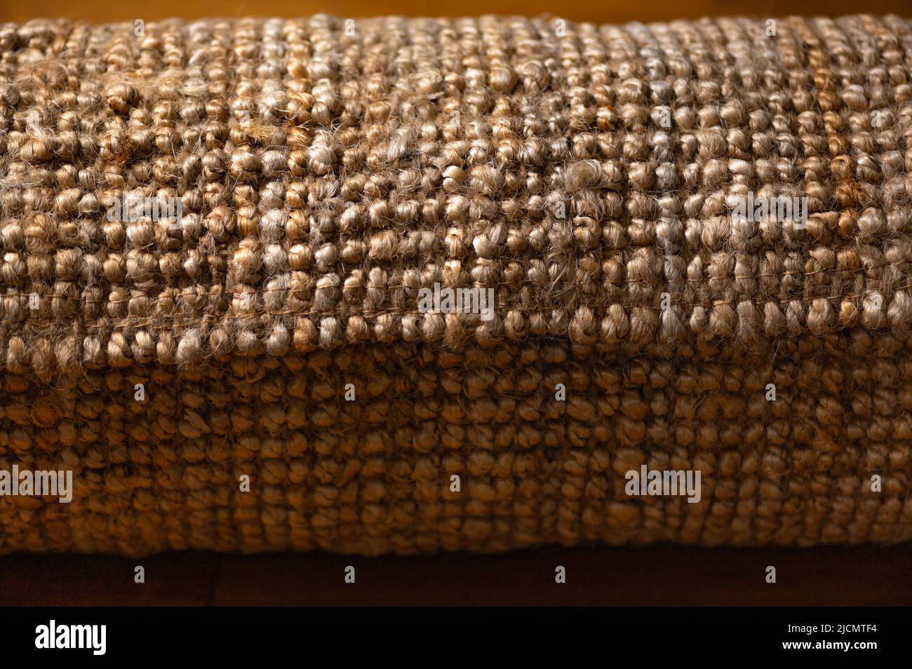 Tappeto di iuta, tappeto in fibra naturale Foto Stock