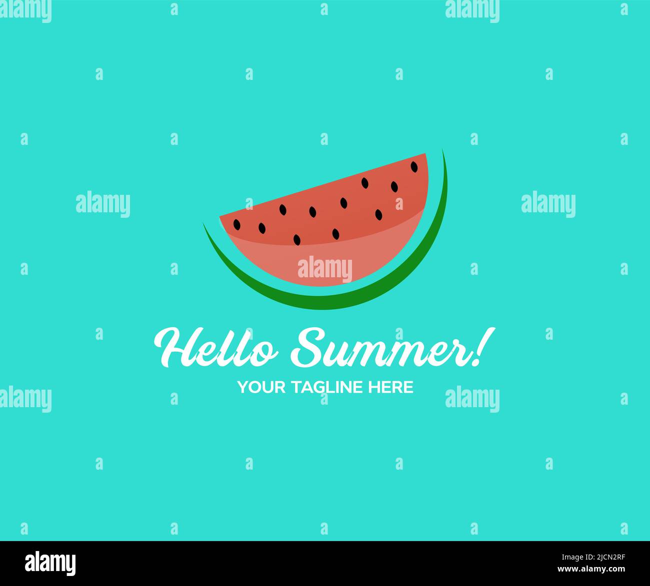 Ciao estate vacanza spiaggia vacanza tema logo design. Vendita estiva banner, poster design. Disegno vettoriale e illustrazione. Illustrazione Vettoriale