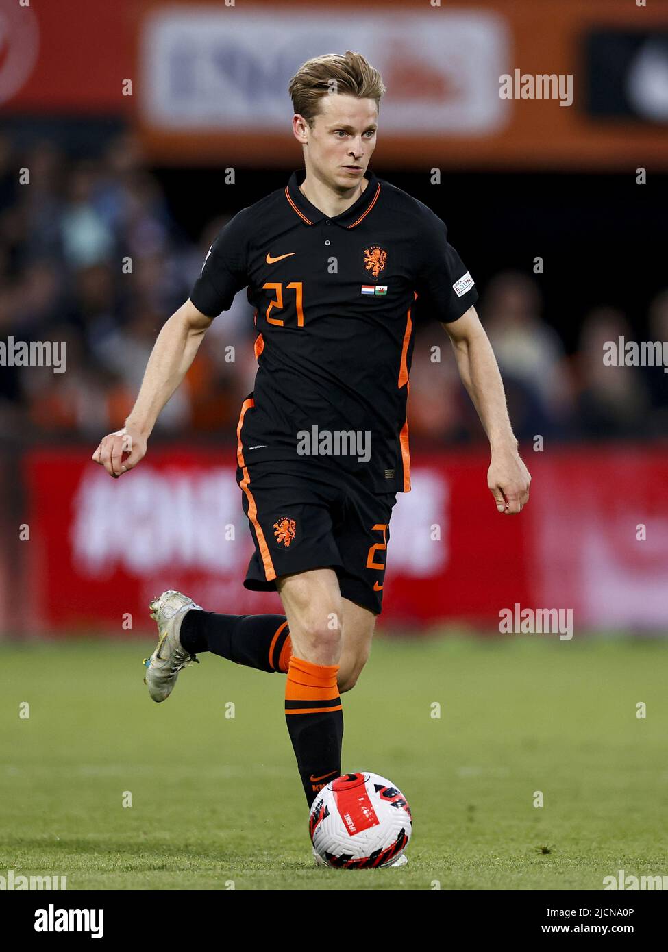 ROTTERDAM - Frenkie de Jong of Holland durante la partita della UEFA Nations League tra Paesi Bassi e Galles allo stadio Feyenoord il 14 giugno 2022 a Rotterdam, Paesi Bassi. ANP MAURICE VAN STEEN Foto Stock