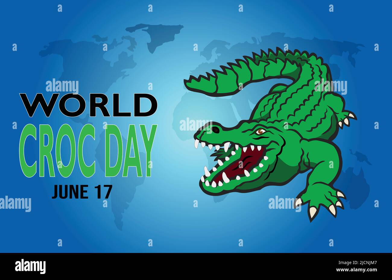 Giornata mondiale del Croc il 17 giugno illustrazione vettoriale Illustrazione Vettoriale