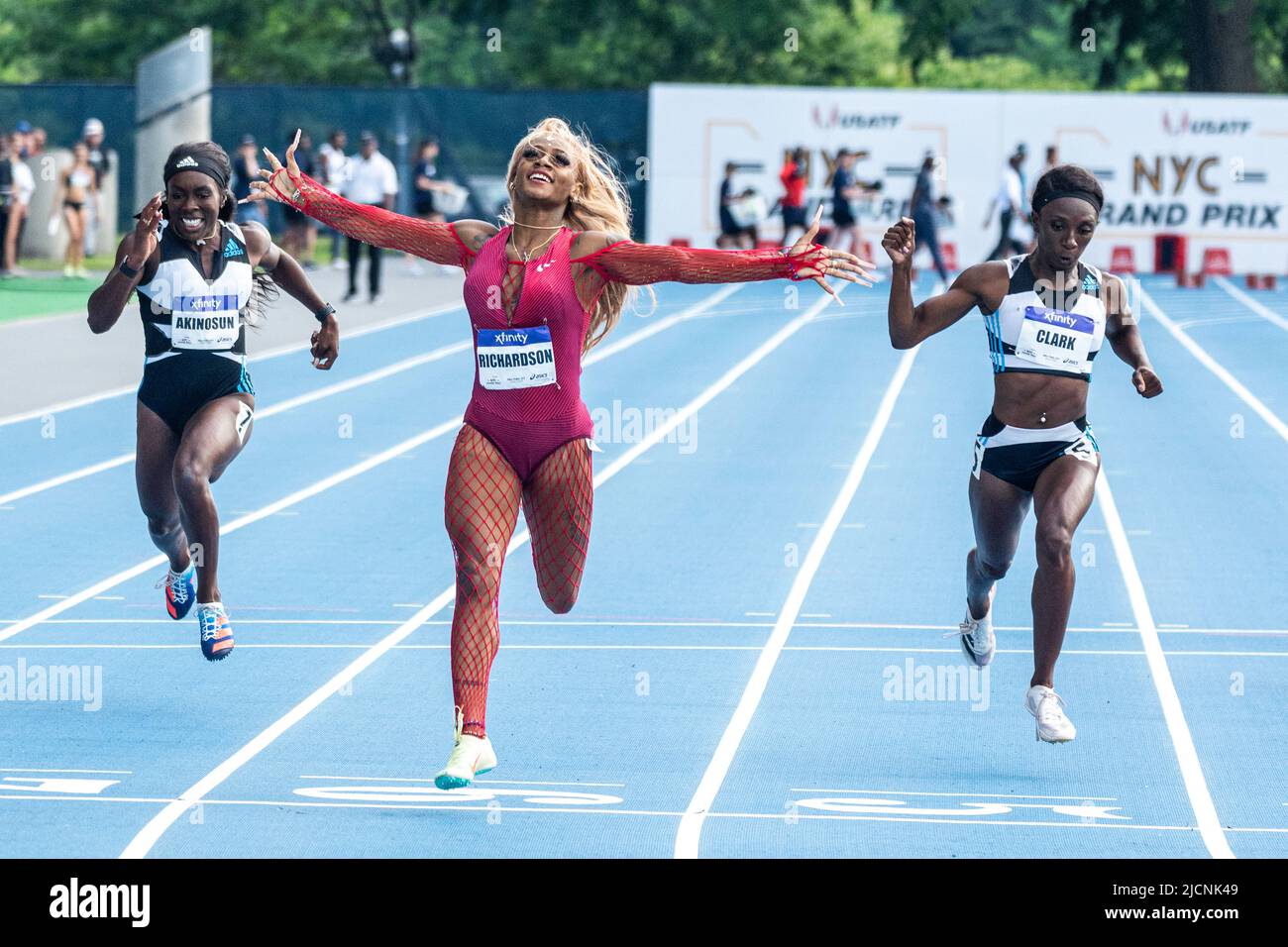 Shaa'Carri Richardson (USA) vince le 200m donne al Gran Premio di NYC 2022. Foto Stock