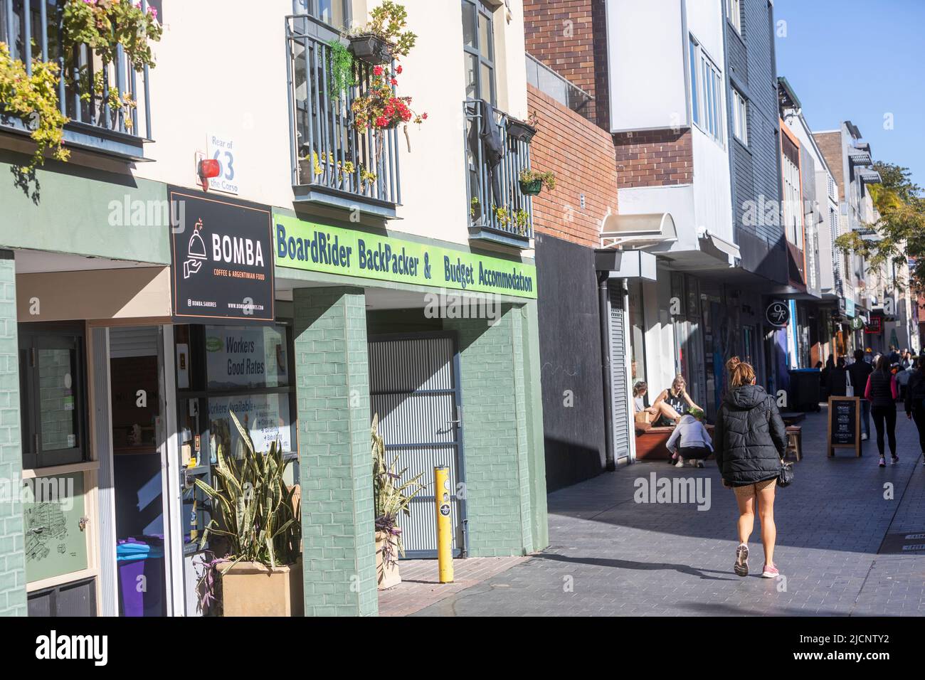 Backpacker hotel e alloggi a prezzi economici in Manly Beach Sydney, NSW, Australia Foto Stock
