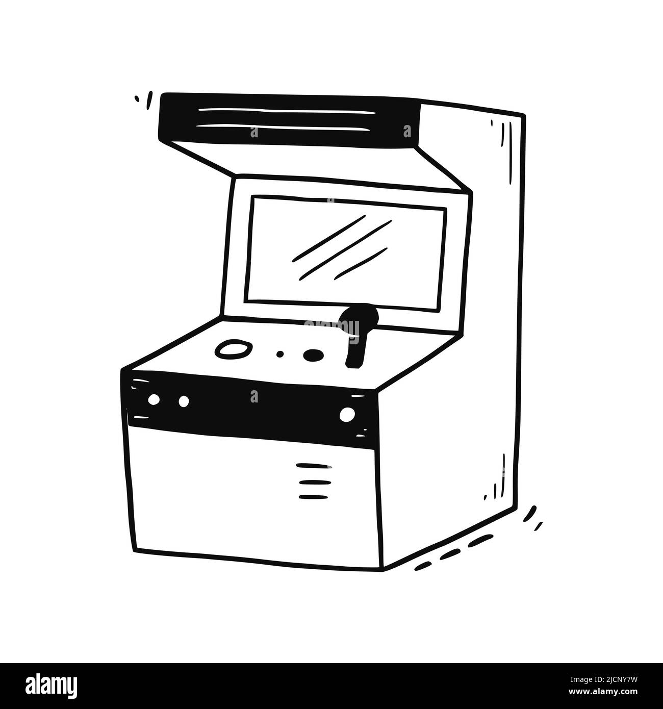 Macchina per videogiochi. Controllo del gioco retrò. Illustrazione vettoriale isolata. Illustrazione Vettoriale