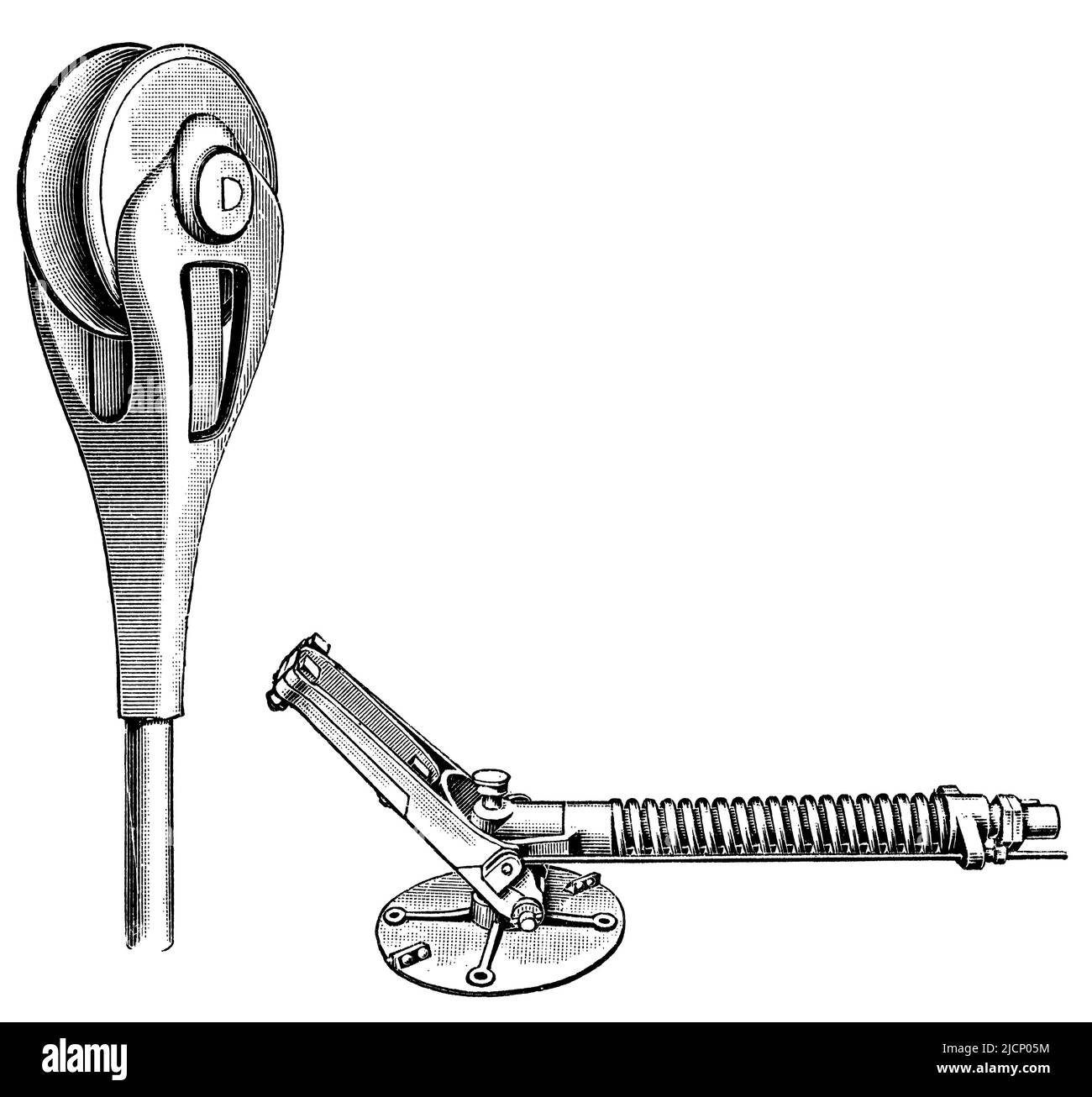 Rullo di contatto. Fissaggio del pantografo. Pubblicazione del libro 'Meyers Konversations-Lexikon', Volume 2, Lipsia, Germania, 1910 Foto Stock