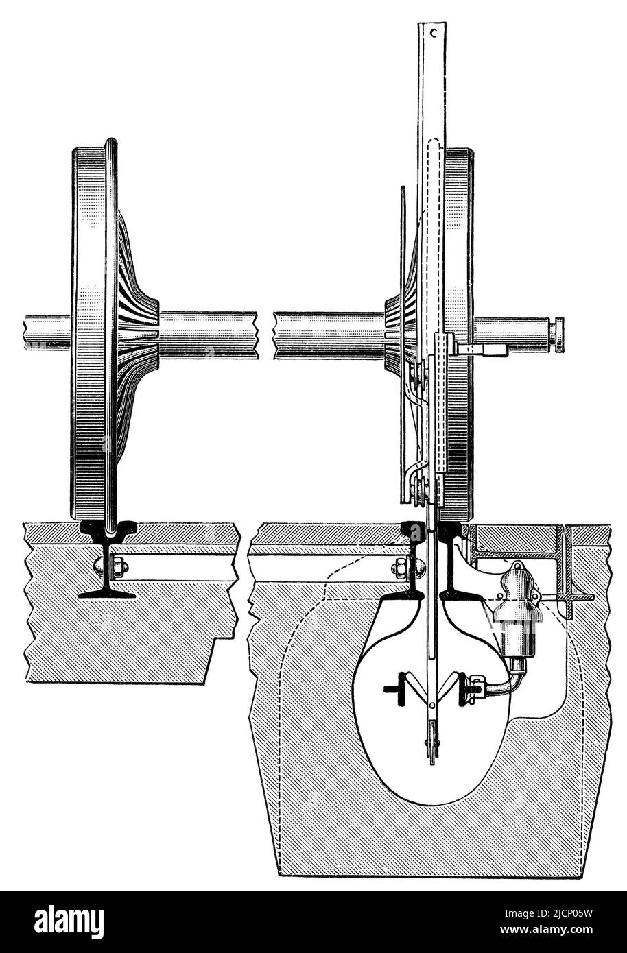 Alimentazione sotterranea. Pubblicazione del libro 'Meyers Konversations-Lexikon', Volume 2, Lipsia, Germania, 1910 Foto Stock