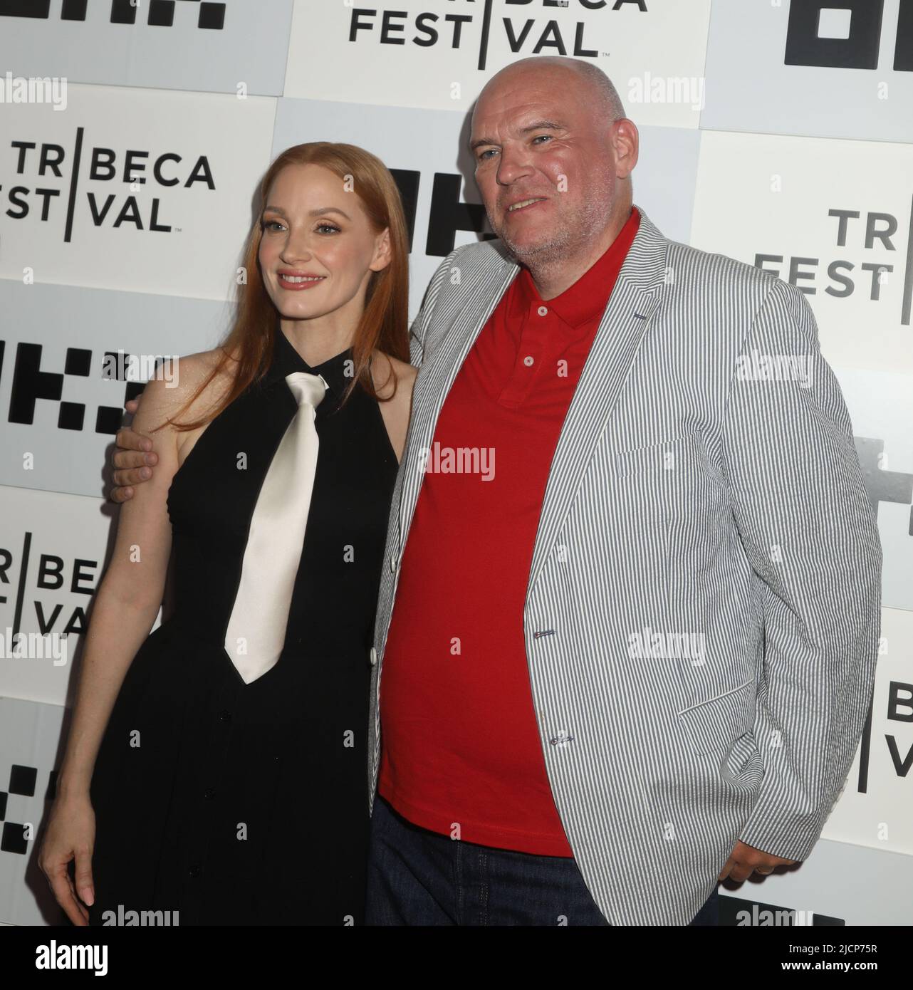 14 giugno 2022, New York, New York, USA: L'attore JESSICA CHASTAIN e il regista JOHN MICHAEL MCDONAGH partecipano al 2022 Tribeca Film Festival premiere di â€˜il Forgivenâ€™ tenuto al BMCC Tribeca PAC. (Credit Image: © Nancy Kaszerman/ZUMA Press Wire) Foto Stock