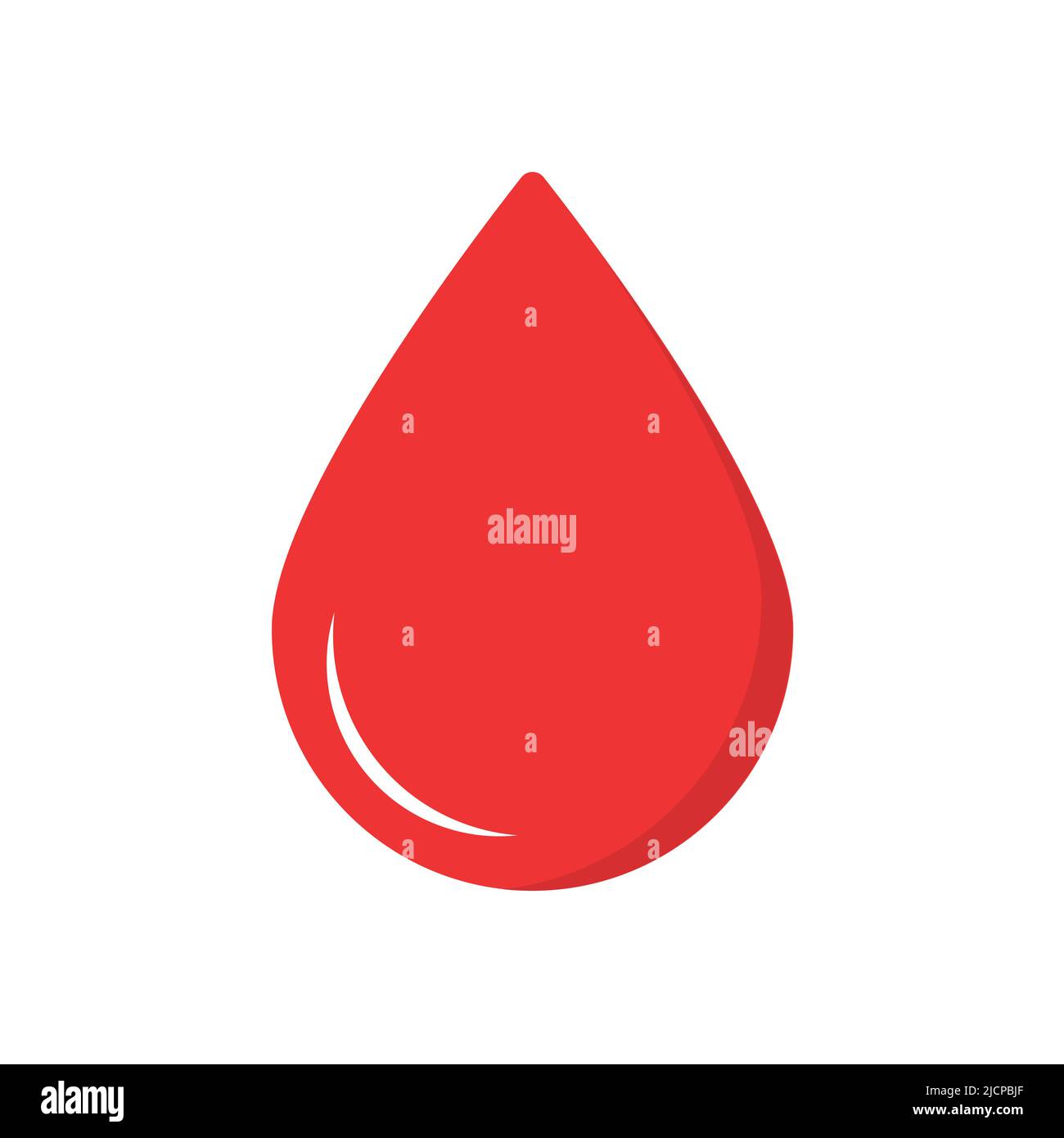 Illustrazione vettoriale di una goccia di sangue rossa su sfondo grigio Illustrazione Vettoriale