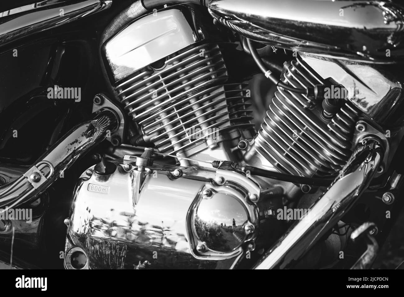 Dettaglio sfondo primo piano del motore del motociclo Foto Stock