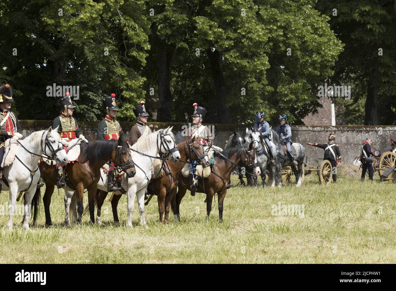 Prima rievocazione dell'Impero Francia Napoleone Bonaparte Armata cavalleria militare Foto Stock