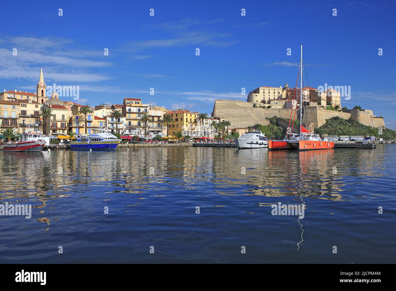 Francia, Corsica Calvi, la vista generale del porto turistico Foto Stock