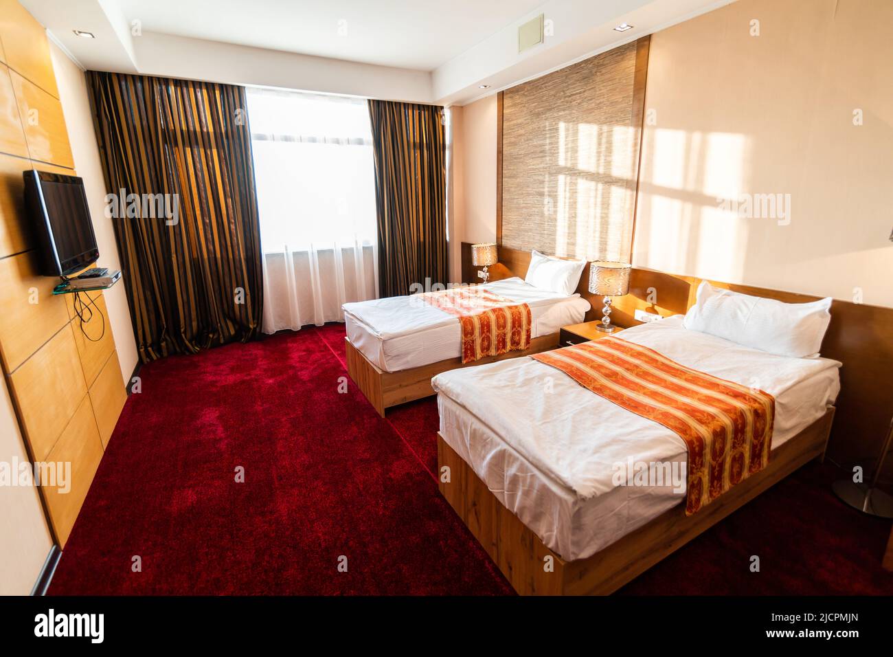 Camera Standard con letti gemelli in hotel Foto Stock