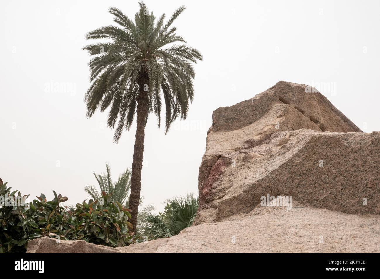 Antiche cave di granito ad Assuan, Alto Egitto Foto Stock