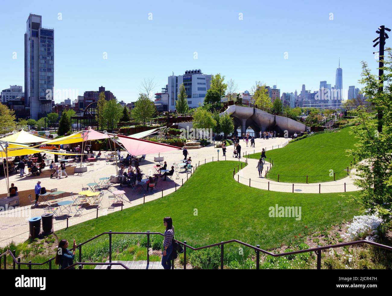 Vista su Little Island, New York Foto Stock